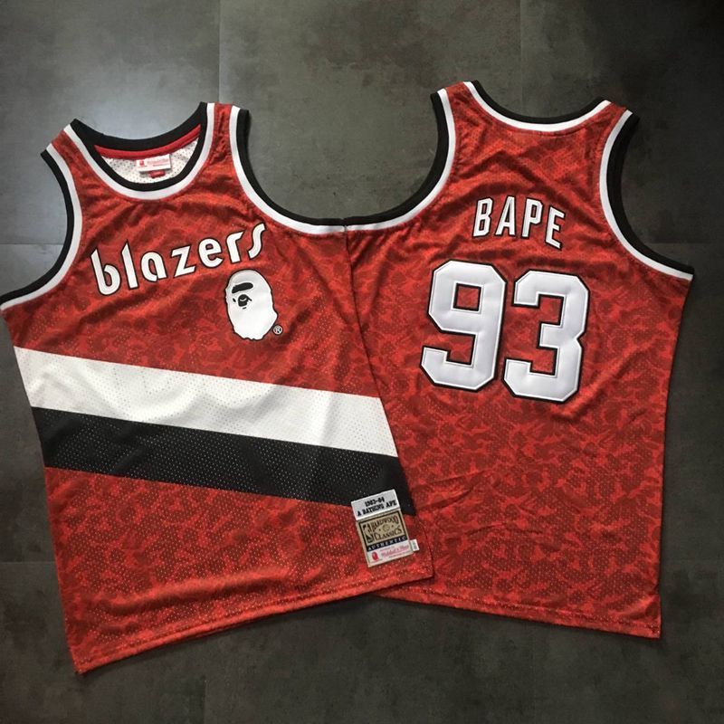 Men Portland Trail Blazers #93 Bape Red Trowback Swingman NBA Jersey->oklahoma city thunder->NBA Jersey